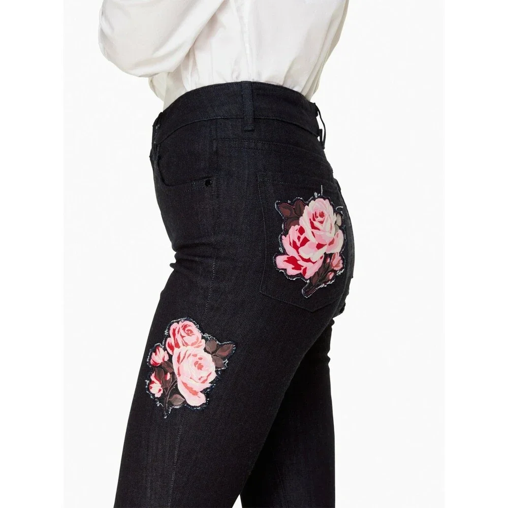 Kate Spade Broome Street Rose Kick Flare Jeans